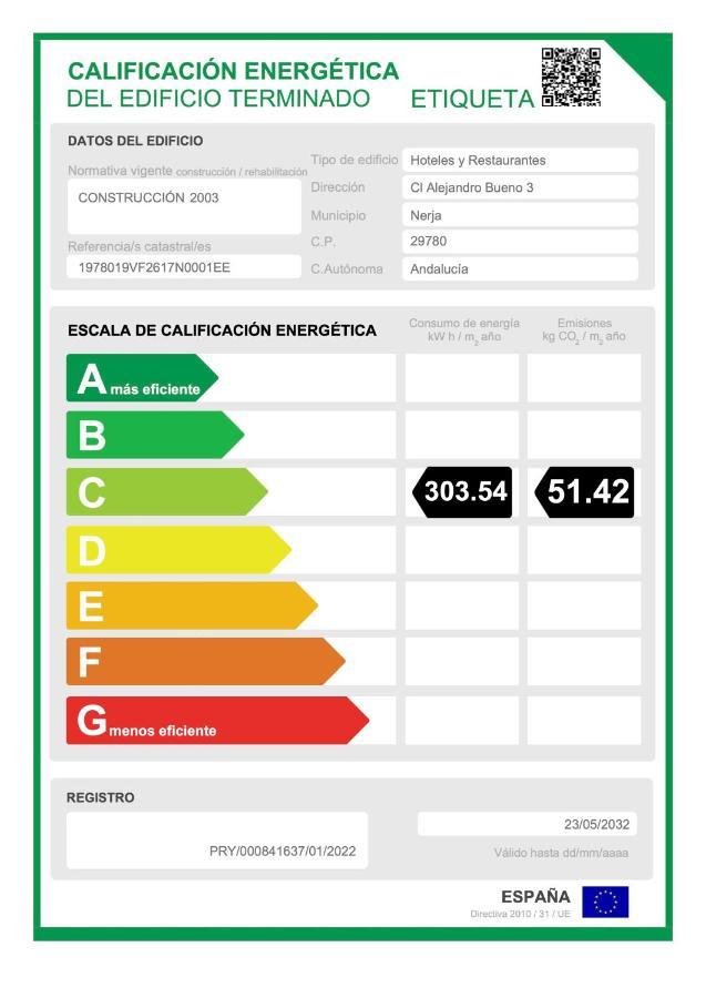 Apartamentos Toboso Plaza Nerja Eksteriør bilde Spanish energy label